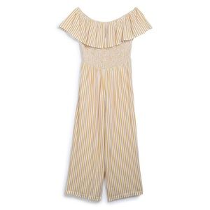 Primark Yellow/White Off the Shoulder Jumpsuit